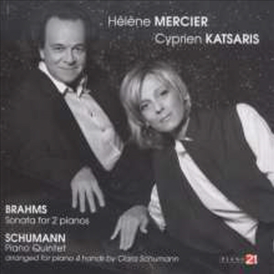 브람스: 2대의 피아노를 위한 소나타 Op.34b & 슈만: 피아노 오중주 Op.44 (Brahms: Sonata for 2 pianos Op.34b & Schumann: Piano Quintet Op.44)(CD) - Helene Mercier