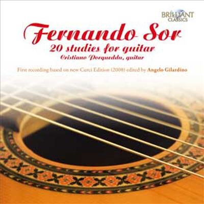 페르난도 소르 : 기타를 위한 20개의 연습곡 (Fernando Sor : 20 Etudes for Guitar)(CD) - Cristiano Porqueddu