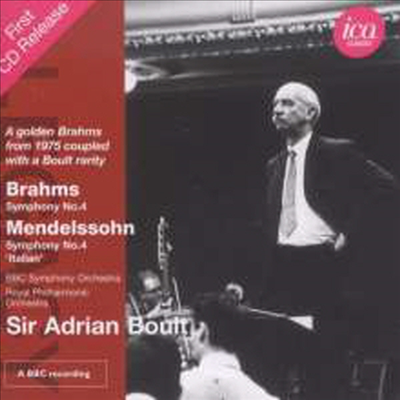 브람스: 교향곡 4번, 멘델스존: 교향곡 4번 (Brahms: Symphony No.4, Mendelssohn: Symphony No.4)(CD) - Adrian Boult