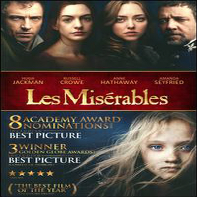 Hugh Jackman/Anne Hathaway/Amanda Seyfried - Les Miserables (레미제라블) (지역코드1)(한글무자막)(DVD)(2012)