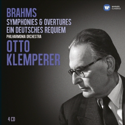 브람스: 교향곡 전곡 & 독일 레퀴엠, 알토 렙소디 (Brahms: The Complete Symphonies Nos.1 - 4 & Ein Deutsches Requiem, Alto Rhapsody) (4CD Boxset) - Otto Klemperer