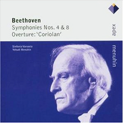 베토벤 : 교향곡 4번, 8번, 코리올란 서곡 (Beethoven : Symphony No.4, No.8, Coriolan Overture)(CD) - Yehudi Menuhin