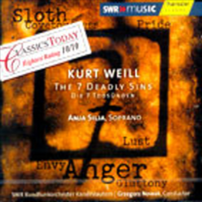 쿠르트 바일 : 일곱가지 죽을 죄, 쿠오들리벳 (Kurt Weill : The 7 Deadly Sins, Quodlibet Op.9)(CD) - Anja Silja