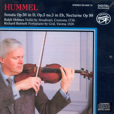 훔멜 : 바이올린 소나타 & 녹턴 (Hummel: Violin Sonatas & Nocturne)(CD) - Ralph Holmes