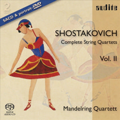 쇼스타코비치 : 현악 사중주 전곡 2집 - 3, 6, 8번 (Shostakovich : Complete String Quartets, Vol. 2 - No.3, No.6, No.8) (SACD Hybrid) (+DVD) - Mandelring Quartett