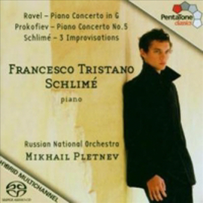 라벨 : 피아노 협주곡 G장조, 프로코피에프 : 피아노 협주곡 5번, 슈리메 : 세 개의 즉흥곡 (Ravel : Piano Concerto in G, Prokofiev : Piano Concerto No.5 Op.55, Schlime : 3 Improvisations) (SACD Hybrid)(CD)