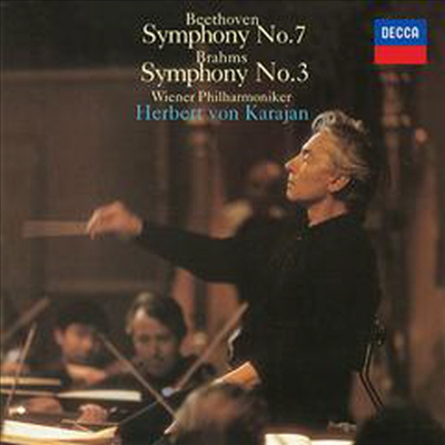 베토벤: 교향곡 7번, 브람스: 교향곡 3번 (Beethoven: Symphony No.7, Brahms: Symphony No.3) (일본반)(CD) - Herbert Von Karajan