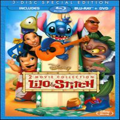 Lilo &amp; Stitch (릴로 &amp; 스티치)/Lilo &amp; Stitch: Stitch Has A Glitch (릴로와 스티치 2) (Two-Movie Collection) (한글무자막)(Three Disc Blu-ray / DVD Combo) (2002)