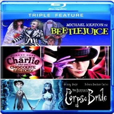 Triple Feature :Beetlejuice / Charlie and the Chocolate Factory / Corpse Bride (유령수업/ 찰리와 초콜릿 공장/ 유령 신부) (한글무자막)(Blu-ray)