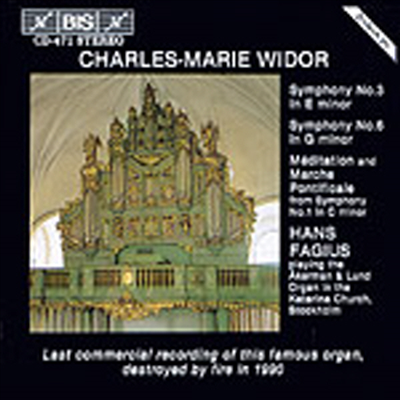 비도르 : 오르간 교향곡 1, 3, 6번 (Widor : Organ Symphony No.1, 3, 6)(CD) - Hans Fagius