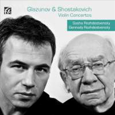 쇼스타코비치 : 바이올린 협주곡 1번 Op.77 &amp; 글라주노프 : 바이올린 협주곡 Op.82 (CD) - Sasha Rozhdestvensky