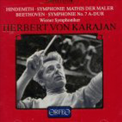 힌데미트 : 화가 마티스, 베토벤 : 교향곡 7번 (Hindemith : Mathis Der Maler, Beethoven : Symphony No.7 Op.92)(CD) - Herbert Von Karajan