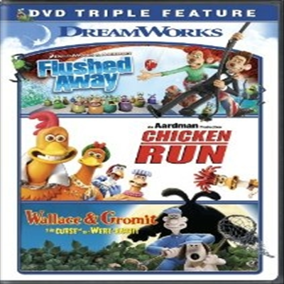 Flushed Away / Chicken Run / Wallace & Gromit (플러쉬 / 치킨 런 / 월레스와 그로밋 - 거대 토끼의 저주)(지역코드1)(한글무자막)(DVD)