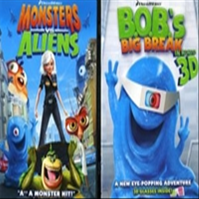 Ginormous Double Pack: Monsters Vs. Aliens/ B.O.B.&#39;s Big Break in Monster 3D (몬스터 vs 에이리언 / B.O.B. 빅 브레이크)(지역코드1)(한글무자막)(DVD)