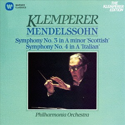 멘델스존: 교향곡 3 &#39;스코트랜드&#39;, 4번 &#39;이탈리아&#39; (Mendelssohn: Symphony No.3 &#39;Scottish&#39; &amp; No.4 &#39;Italian&#39;) (Remastered)(일본반)(CD) - Otto Klemperer