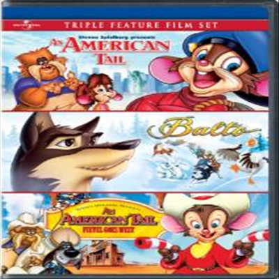 An American Tail, Balto &amp; An American Tail: Fievel Goes West (피블의 모험 1, 2 &amp; 발토) (1986)(지역코드1)(한글무자막)(2DVD)