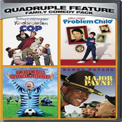 Family Comedy Pack Quadruple Feature - Kindergarten Cop, Problem Child, Kicking and Screaming & Major Payne (가족 영화 패키지)(지역코드1)(한글무자막)(2DVD)