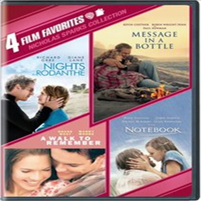 4 Film Favorites: Nicholas Sparks - Message in a Bottle/Nights in Rodanthe/The Notebook/A Walk to Remember (4 필름 페이버릿 : 니콜라스 스파크스)(지역코드1)(한글무자막)(DVD)