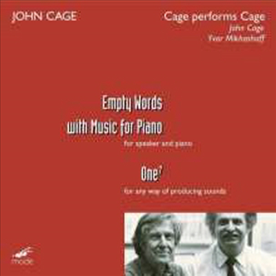 케이지: 빈 말과 피아노 음악 (Cage: Empty Words With Music For Piano)(CD) - Yvar Mikhashoff