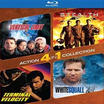 Action 4-pack: Stealth / Vertical Limit/ Terminal Velocity / White Squall(스텔스 / 버티칼 리미트 / 터미널 스피드 / 화이트 스콜)(한글무자막)(Blu-ray)