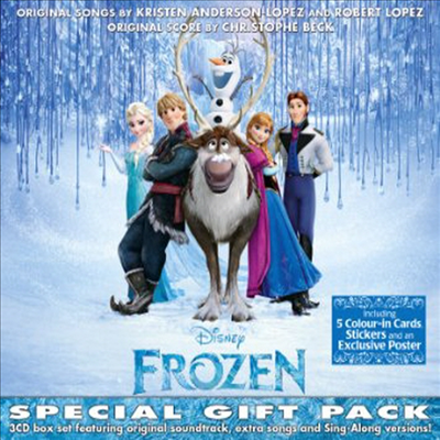 O.S.T. - Frozen (겨울왕국) (Special Gift Pack)(Cards+Stickers+Poster)(UK Edition)(3CD Boxset)