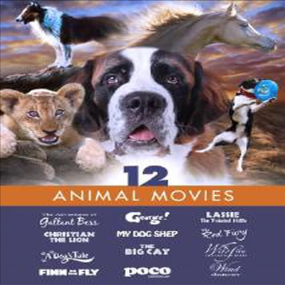 Animal Movies - Family Film 12 Pack: Lassie: The Painted Hills - A Dog&#39;s Take - The Lion Who Thought He Was People - George! - Red Fury + 7 more!(지역코드1)(한글무자막)(DVD)