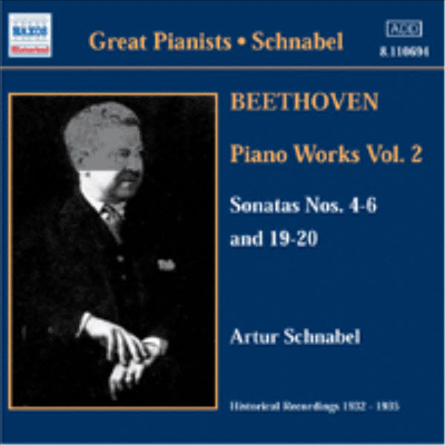 Great Pianists - 베토벤 : 피아노 작품 2집, (소나타 4-6번, 19-20번) (Beethoven : Piano Works Vol.2, (Sonatas Nos.4-6, Nos.19-20)(CD) - Artur Schnabel