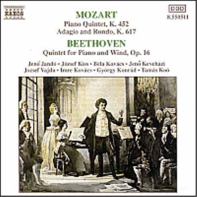 베토벤 : 피아노 오중주, 모차르트 : 피아노 오중주, 아다지오와 론도 (Beethoven : Piano Quintets Op.16, Mozart : Piano Quintet K.452, Adagio And Rondo K.617)(CD) - Jeno Jando