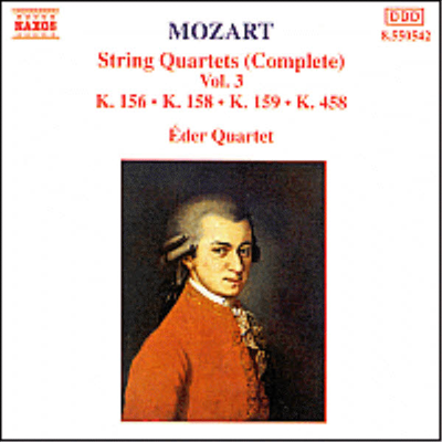 모차르트 : 현악 사중주 3, 5, 6, 17번 '사냥' (Mozart : Complete String Quartets Vol.3 - No.3 K.156, No.5 K.158, No.6 K.159, No.17 K.458 'Hunt')(CD) - Eder Quartet