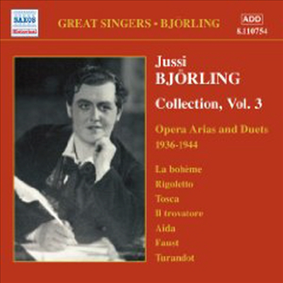 유시 비욜링 콜렉션 - 오페라 아리아와 이중주 (Jussi Bjorling Collection - Opera Arias &amp; Duets, 1936-1944, Vol.3)(CD) - Jussi Bjorling