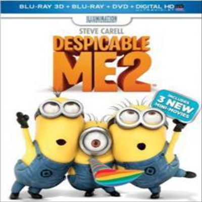 Despicable Me 2 (한글무자막)(Blu-ray 3D + Blu-ray + DVD + Digital HD UltraViolet + Minions Fandango Cash) (슈퍼배드)