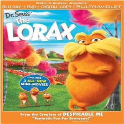 Dr. Seuss' The Lorax (한글무자막)(Blu-ray + DVD + Digital Copy + UltraViolet + Minions Fandango Cash) (로렉스)