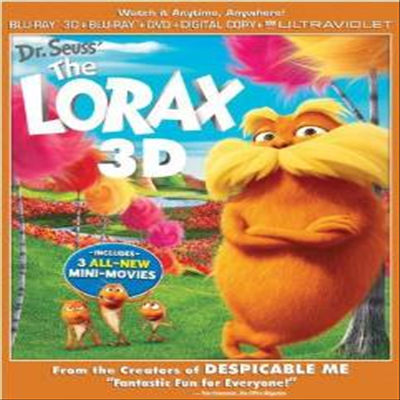 Dr. Seuss' The Lorax (한글무자막)(Blu-ray 3D + Blu-ray + DVD + Digital Copy + UltraViolet + Minions Fandango Cash) (로렉스)