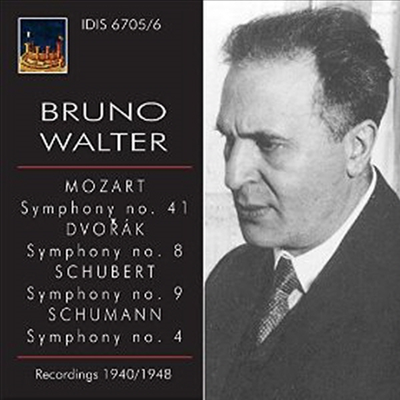 모차르트: 교향곡 41번 '주피터', 드보르작: 교향곡 8번, 슈베르트: 교향곡 9번 '그레이트', 슈만: 교향곡 4번 (Bruno Walter Conducts Mozart, Dvorak, Schubert & Schumann) (2CD) - Bruno Walter