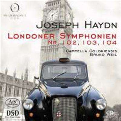 하이든: 교향곡 102번, 103번 &#39;큰북연타&#39; &amp; 104번 &#39;런던&#39; (Haydn: Symphonies Nos.102, 103 &#39;Drum roll&#39;&amp; 104 &#39;London&#39;) (CD + SACD Hybrid) - Bruno Weil