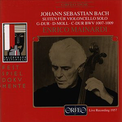 바흐: 무반주 첼로 조곡 1-3번 (Bach: Suites for Violoncello Solo BWV 1007-1009)(CD) - Enrico Mainardi