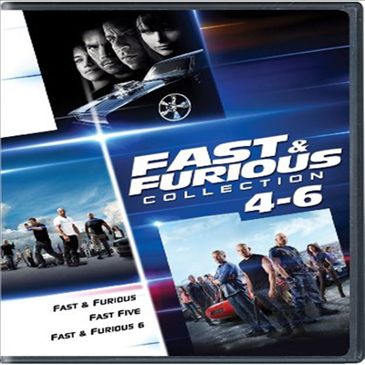 Fast &amp; Furious Collection 4-6: Fast &amp; Furious / Fast Five / Fast &amp; Furious 6 (분노의 질주: 분노의 질주: 더 오리지널 / 언리미티드 / 분노의 질주: 더 맥시멈)(지역코드1)(한글무자막)(DVD)