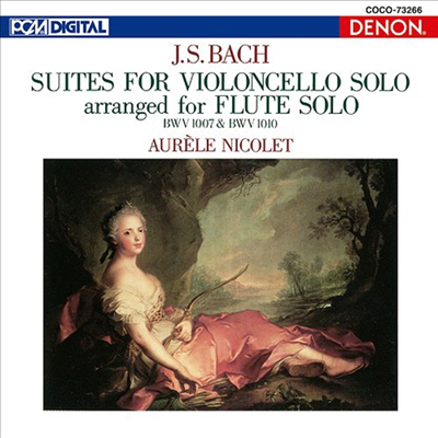 바흐: 무반주 첼로 모음곡 1, 4번 - 플루트 버전 (Bach: Suites for Cello No.1 & 4 arr. for Flute Solo) (일본반)(CD) - Aurele Nicolet