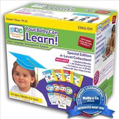 Your Baby Can Learn! 4-Level Set with Flashcards (지역코드1)(한글무자막)(3세이상 미취학 어린이 영어 리딩 프로그램 4 DVD 세트)