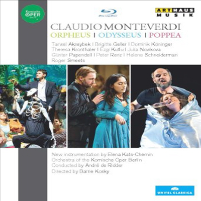 몬테베르디: 오페라 '오르페우스, 율리시스의 귀환, 포페아의 대관식 (Monteverdi: 3 Operas: Orfeo, Ulisse, Poppea) (한글무자막)(3Blu-ray Boxset)(Blu-ray)(2015) - Andre de Ridder