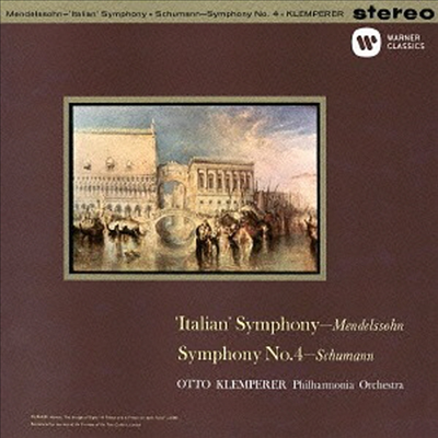 멘델스존: 교향곡 4번 '이탈리아', 슈만: 교향곡 4번 (Mendelssohn: Symphony No.4 "Italian", Schumann: Symphony No.4) (Remastered)(일본반)(CD) - Otto Klemperer
