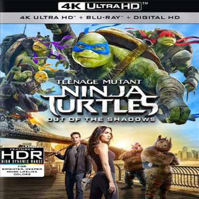Teenage Mutant Ninja Turtles: Out Of The Shadows (닌자터틀: 어둠의 히어로) (한글무자막)(4K Ultra HD + Blu-ray + Digital HD)