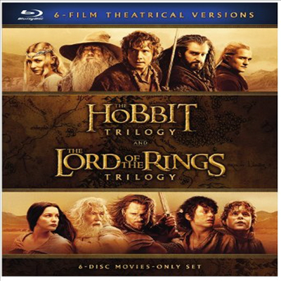 The Hobbit Trilogy &amp; The Lord Of The Rings Trilogy (호빗 3부작 &amp; 반지의 제왕 3부작)(한글무자막)(6Blu-ray)(Boxset)
