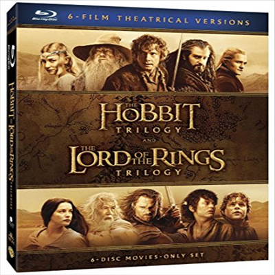 Trilogie Le Hobbit &amp; Trilogie Le Seigneur Des Anneaux (The Hobbit Trilogy &amp; The Lord Of The Rings Trilogy) (호빗 3부작 &amp; 반지의 제왕 3부작) (한글무자막)(6Blu-ray)