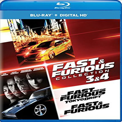 Fast & Furious Collection: 3 & 4 (The Fast and the Furious: Tokyo Drift / Fast & Furious (2009) (패스트 & 퓨리어스 - 도쿄 드리프트) (한글무자막)(Blu-ray)