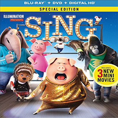 Sing (2016) (씽)(한글무자막)(Blu-ray+DVD)