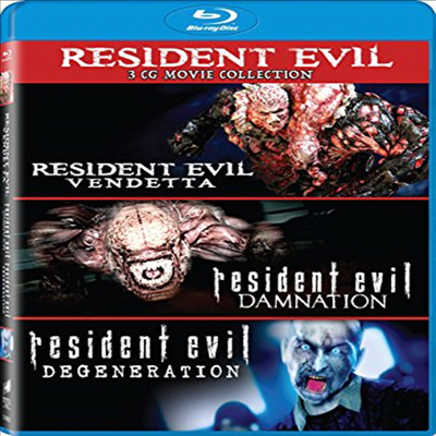 Resident Evil: Damnation / Resident Evil: Degeneration / Resident Evil: Vendetta (레지던트 이블: 댐네이션/레지던트 이블: 디제너레이션/바이오해저드: 벤데타)(한글무자막)(Blu-ray)