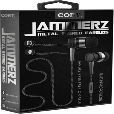 Coby - Coby Cve-200-Blk Jammerz Metal Tangle Free Earbuds