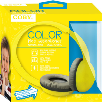 Coby - Coby Cvh-821-Ylw Color Kids Stereo Headphones W/Mi