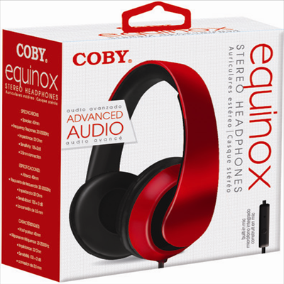 Coby - Coby Cvh-815-Red Equinox Stereo Headphones W/Mic